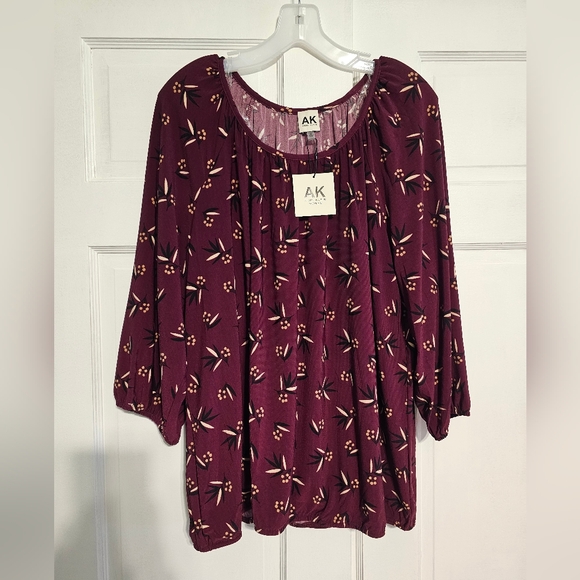 Burgundy Women's Blouse - Picture 1 of 4